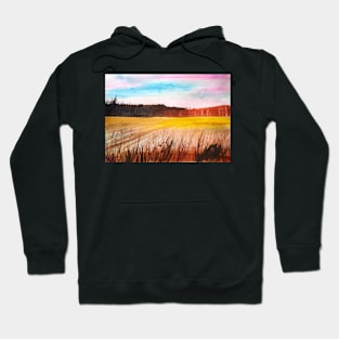 Field Landscape Watercolor Hoodie